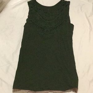 Green aesthetic 2000s Lacey tank top